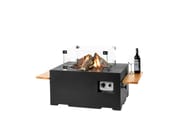 Happy Cocooning Rectangular Black Gas Fire Bowl with Optional Shelf