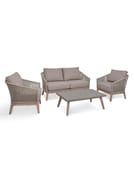 lynton acacia wood grey 2 seater garden sofa set duracrete