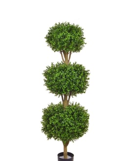 Artificial Topiary New Buxus Triple Ball 120cm UV Resistant