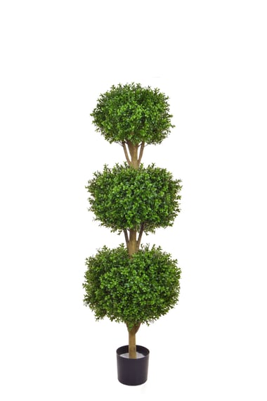 Artificial Topiary New Buxus Triple Ball 120cm UV Resistant