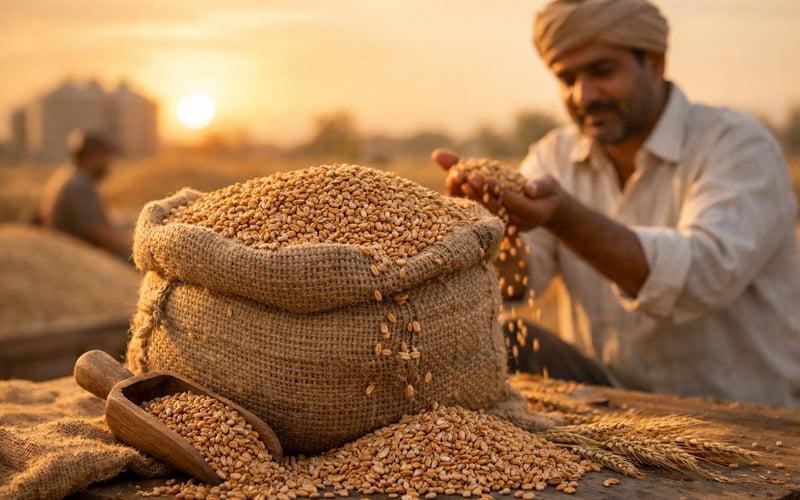 Wheat Market Steady as Indian Procurement Caps Upside While Global Futures Ease