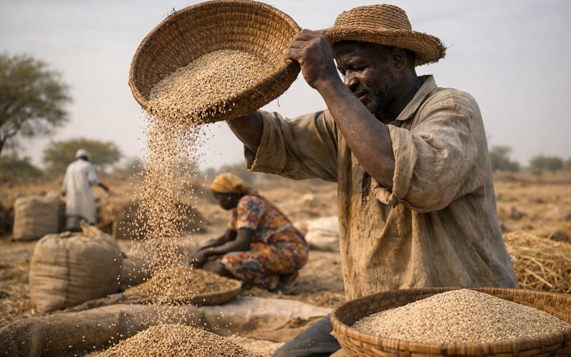 Chad Sesame Edges Softer While Indian Benchmarks Stay Firm