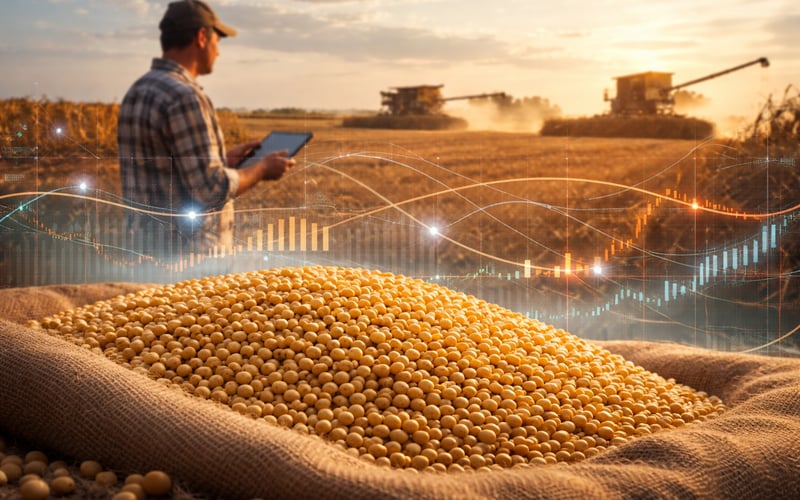 Soybeans Ease Lower as Harvest Pressure Builds and Brazil Faces Dry Start