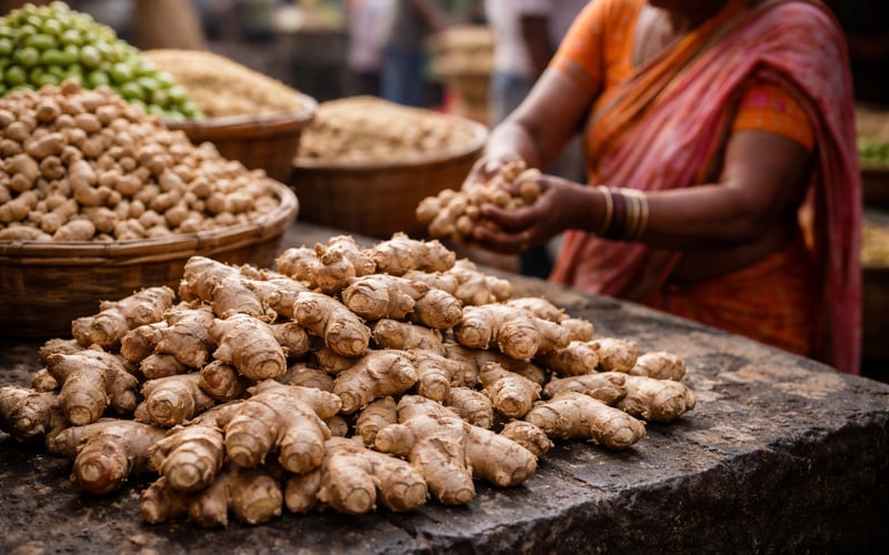 Indian Dried Ginger Prices Hold Flat as Domestic Fresh Market Firms