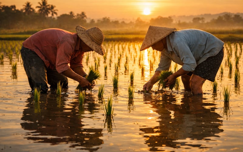 Mercado de Arroz Estável, mas Riscos Climáticos Aumentam em Principais Origens Asiáticas