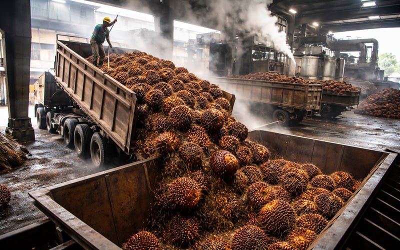 Palm Oil Under Pressure as Malaysian Stocks Climb and Exports Stall