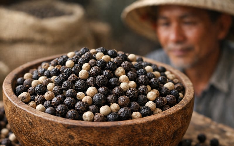 Pepper Flat But Firm: India–Vietnam Black Pepper Prices Hold Near Recent Highs