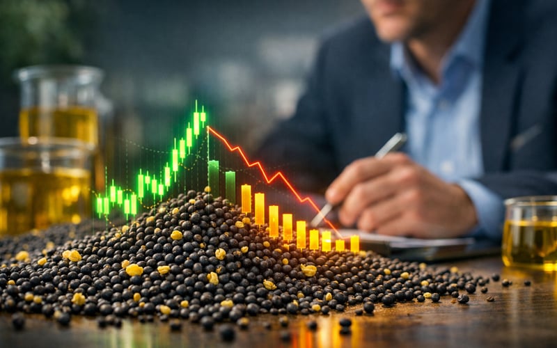Rapeseed market pauses near €510/t as new-crop discount widens