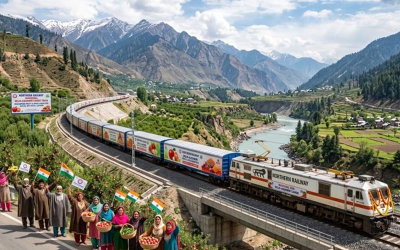 India’s Northern Railway Launches Delhi–Kashmir Cargo Train, Reshaping Fruit and Spice Logistics