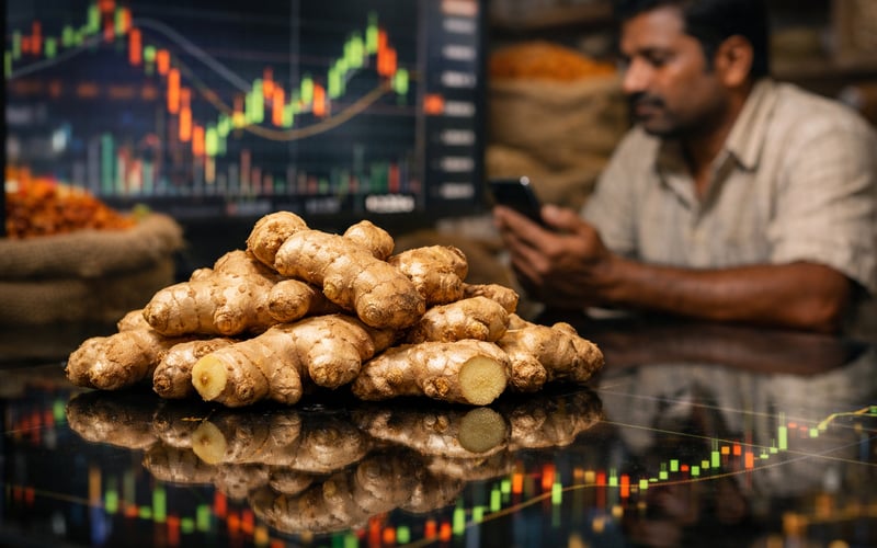 Indian Ginger Prices Hold Firm as Monsoon Volatility Caps Supply Hopes