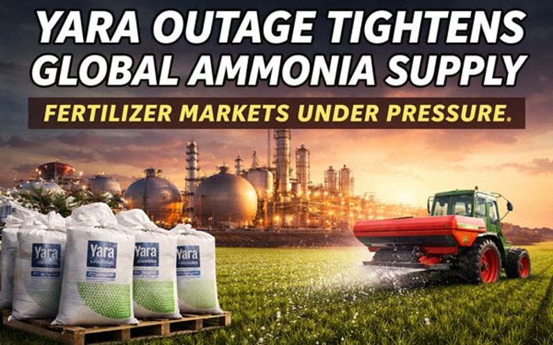 Le conflit du Hormuz et la panne de Yara resserrent l'offre mondiale d'engrais alors que les flux d'ammoniac sont perturbés