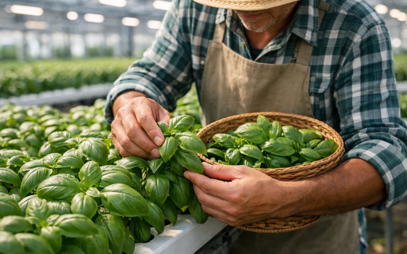 Stable Organic Basil FOB Prices as Egypt Underprices India