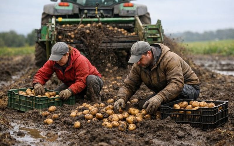 Überschwemmungen verringern die Kartoffelernte in Galicien, verengen das iberische Angebot und verändern die Handelsströme