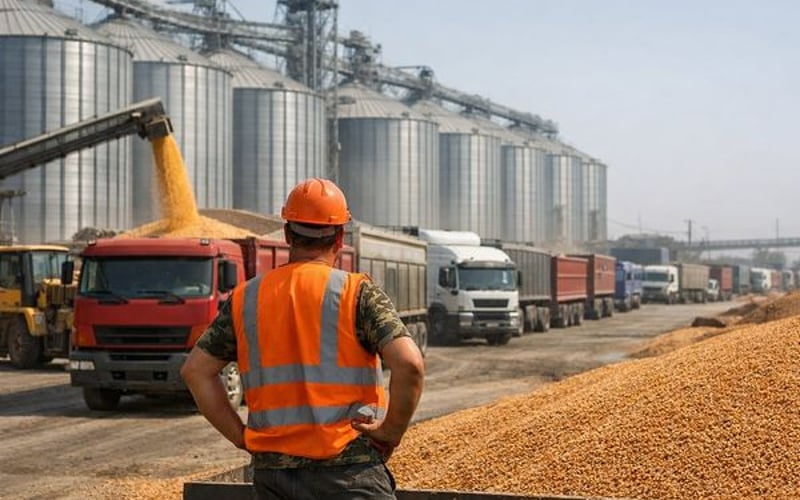 Sorgo Ucraniano Estável em Odesa em Meio a Complexo de Grãos Para Ração Estável