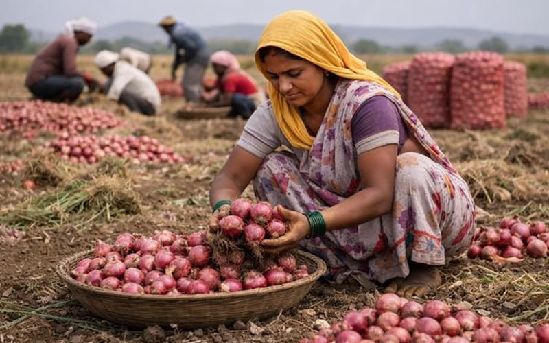 Maharashtra Seeks Crop Relief After Nashik Losses, Raising Concerns Over Indian Onion Supply