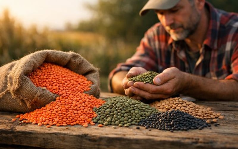 Lentilles canadiennes : le premium des lentilles rouges se maintient alors que les lentilles vertes s'affaissent
