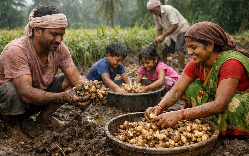 Indian Dried Ginger Holds Steady as Monsoon Rains Intensify