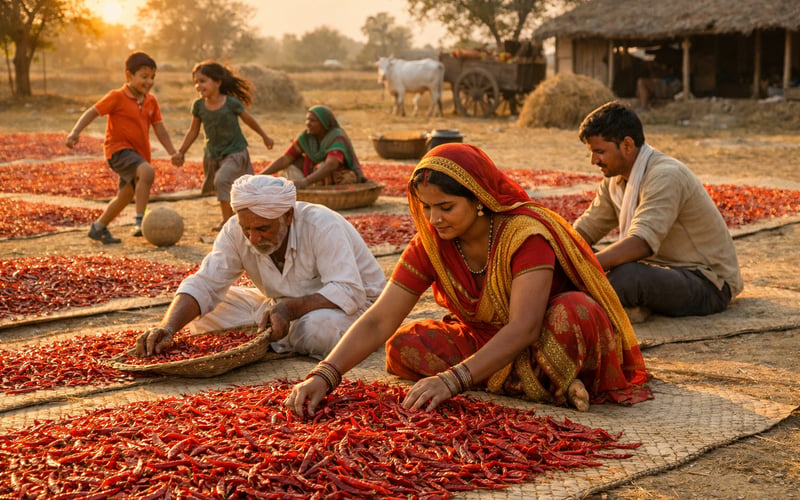 Indian Red Chilli: Export Prices Under Pressure as Buyers Push Back