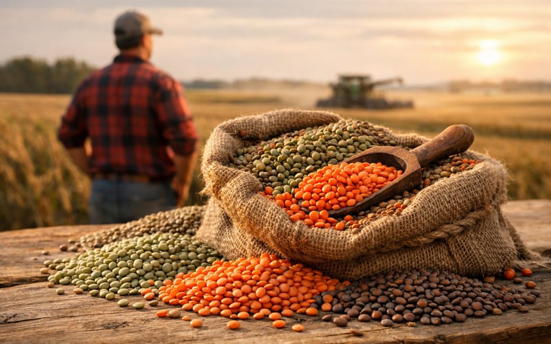 Canadian Lentils Ease Lower as Acreage Drops but Demand Stays Cautious