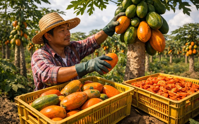 Stable but Weather‑Sensitive: Dried Papaya Prices Hold Firm in TH & VN