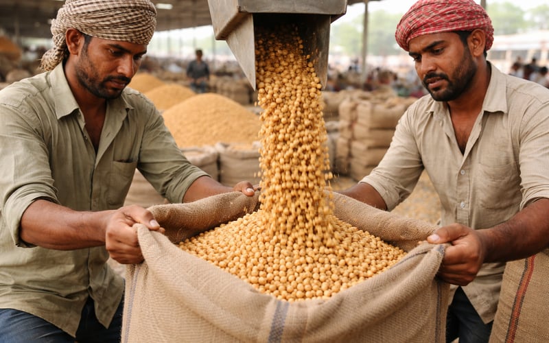 Indian Kabuli Chickpeas Tighten as Stocks Fall and Exports Revive