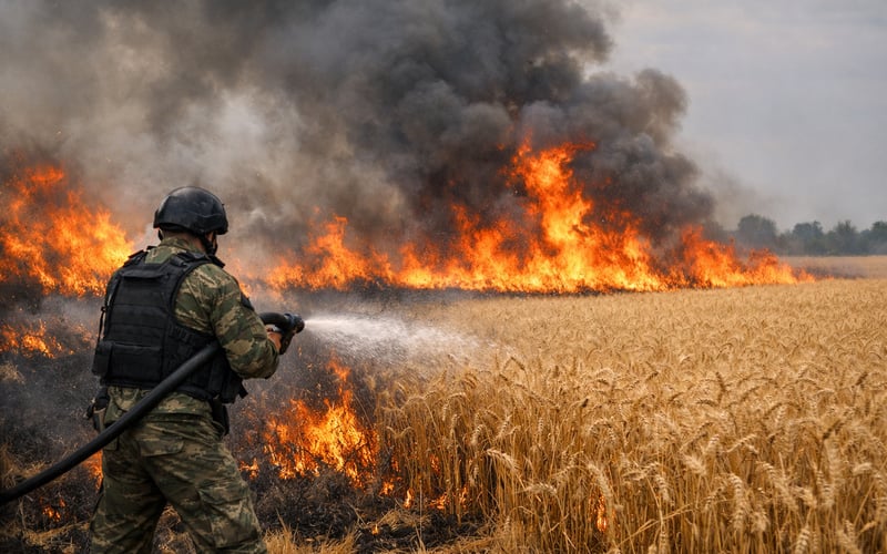 Russian Drone and Artillery Strikes Torch Over 5,000 ha of Grain in Kherson, Tightening Black Sea Wheat Risk Premium