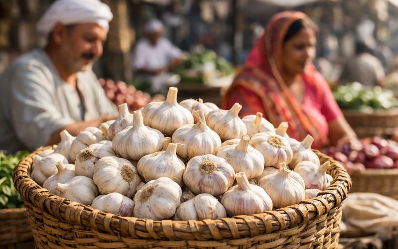 Garlic Prices Hold Steady as Egypt Boosts Exports and India Eyes Weather Risks