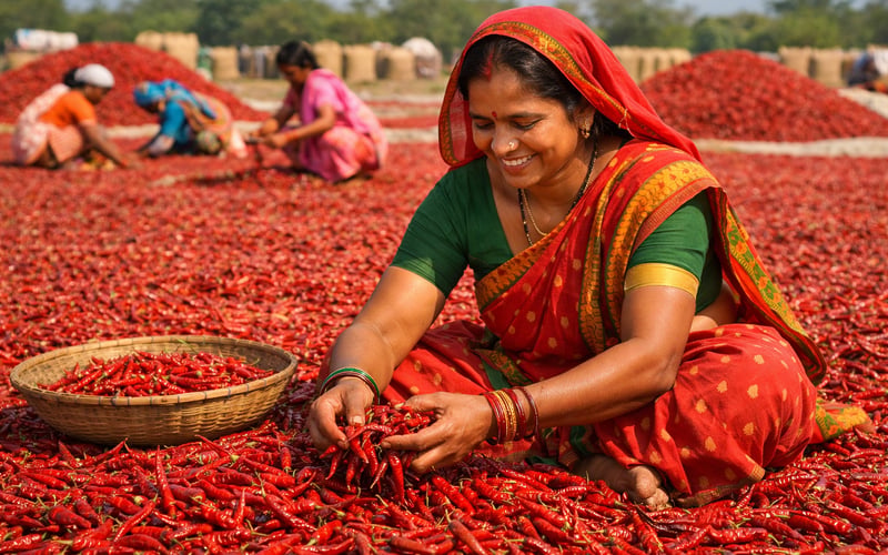 Indian Chilli FOB Prices Edge Higher as Guntur Mandi Holds Firm
