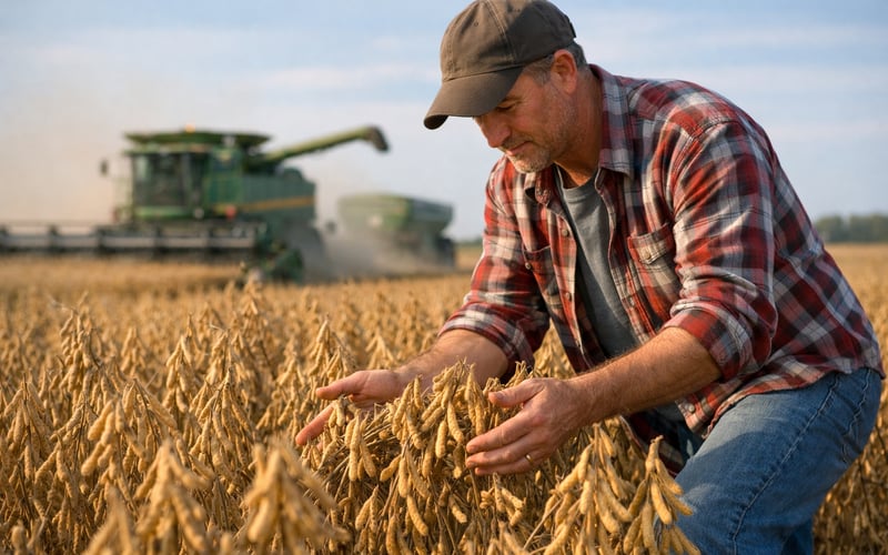 Soybeans Ease as Harvest Starts Fast but Demand Signals Stay Firm