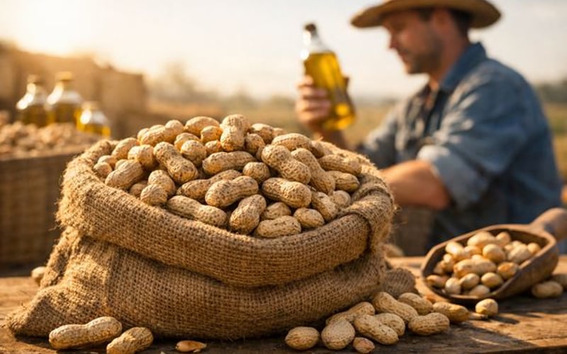 Marché des arachides : L'huile de terre ferme soutient des prix de noix stables