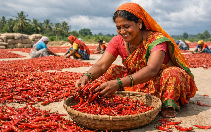Indian Dried Chilli Prices Hold Firm as Monsoon Rains Begin
