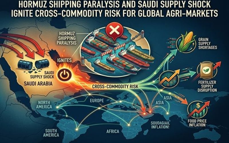 La paralysie de la navigation dans le détroit d'Hormuz et le choc de l'approvisionnement saoudien déclenchent un risque inter-commodités pour les marchés agricoles mondiaux