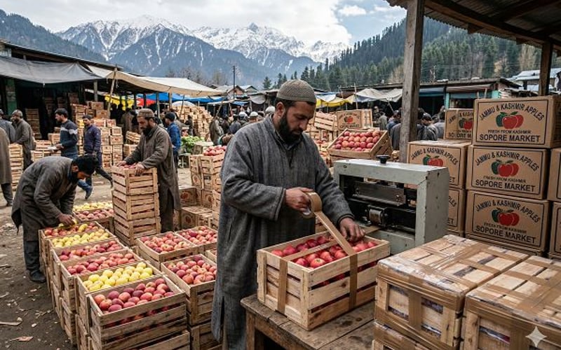 Jammu & Kashmir Äpfel: Steigende Produktion, Fallende Exporte und Stabile Preise