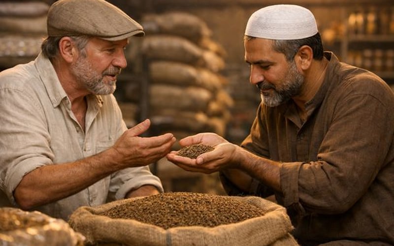 जीरा के बीज मौसम और मसाले जटिलता में विभाजित होने के रूप में स्थिर