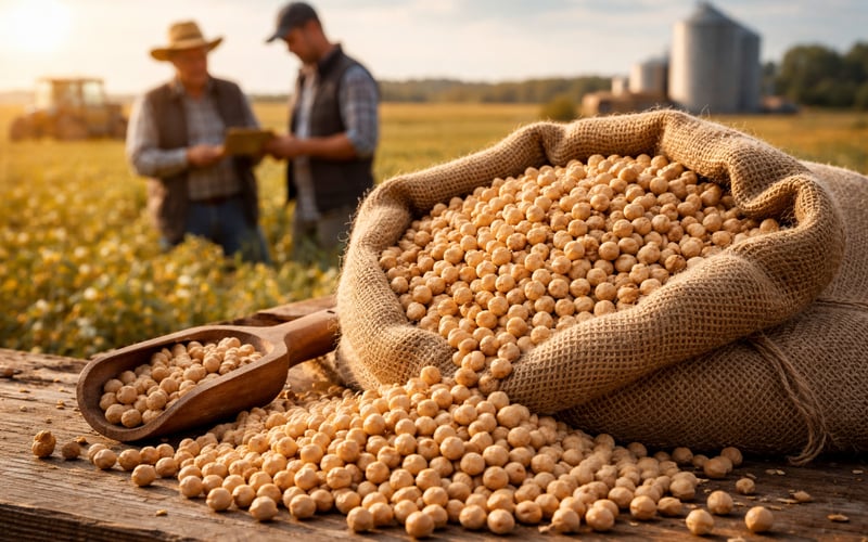 Canadian Chickpeas: Big Crop, Wetter Harvest, Wider Grade Spreads