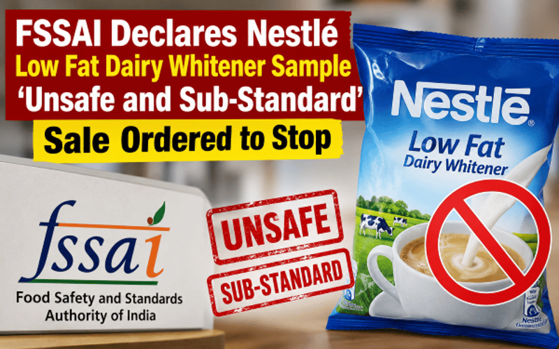 FSSAI Flags Nestlé Low Fat Dairy Whitener Sample as ‘Unsafe, Sub-standard’ at Delhi Hotel, Prompting Supply Chain Review