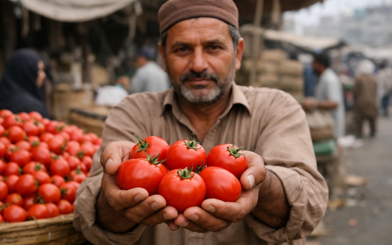 Preços de Tomate em Karachi Permanecem Inflacionados enquanto Importações Não Cobrem Lacuna de Oferta