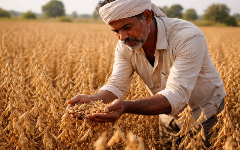 Hindistan’ın Soya Fasulyesi Üretimi, Madhya Pradesh’teki Artışa Rağmen Kuraklık Baskısı Altında