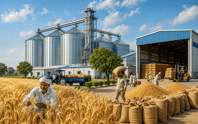Haryana’s 2 Mt Grain Storage Push Targets Loss Cuts and Food Security