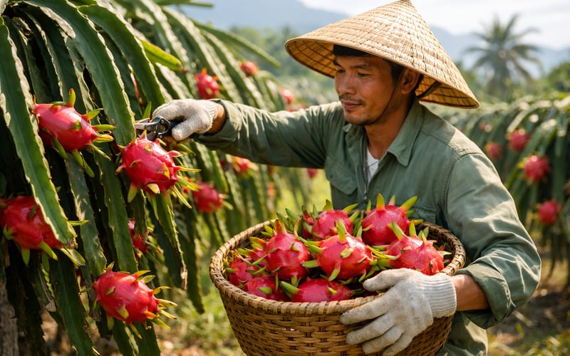 Fruit du dragon rouge séché du Vietnam : prix FOB Hanoï stables malgré la chaleur et les nouvelles règles chinoises