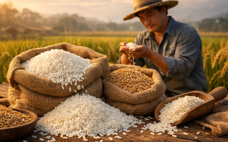 Mercado de Arroz Sobe Levemente enquanto Riscos Climáticos Pairam sobre Safras Asiáticas