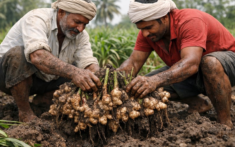 Indian Ginger Prices Hold Firm as Dry Weather Supports Harvest Pace