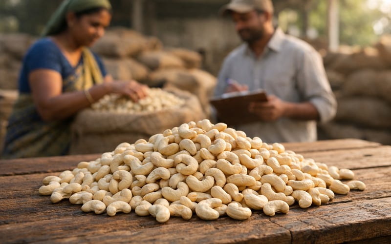 Cashew Market: India’s Import Surge Meets Softer Kernel Exports