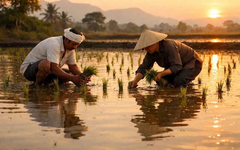 Preços FOB do Arroz da Índia e do Vietname Mantêm-se Estáveis com Monção Irregular