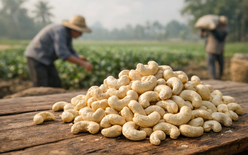 Cashew Kernels Edge Higher as India Monsoon Starts and Vietnam Exports Stay Firm