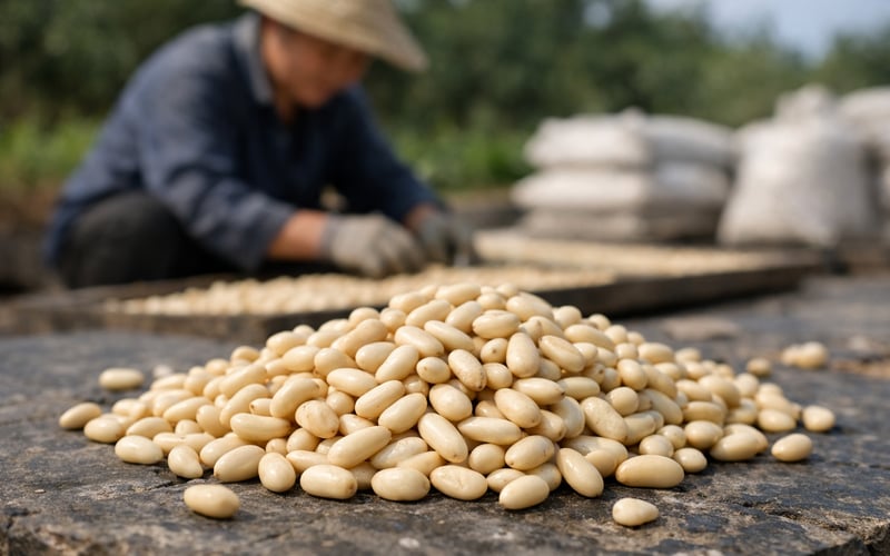 Chinese Pine Nuts Ease Lower as Dalian FOB Softens on Calm Demand