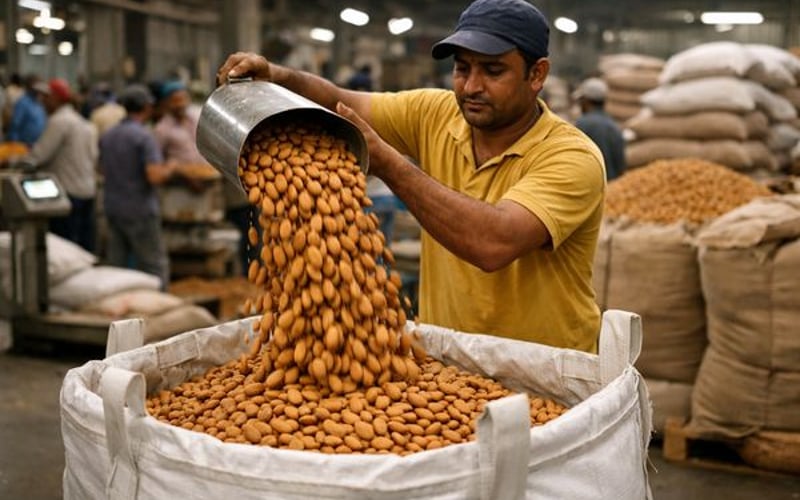 भारत वैश्विक बादाम व्यापार को संधारित करता है क्योंकि शिपमेंट बढ़ते हैं लेकिन खरीदार सतर्क बने रहते हैं