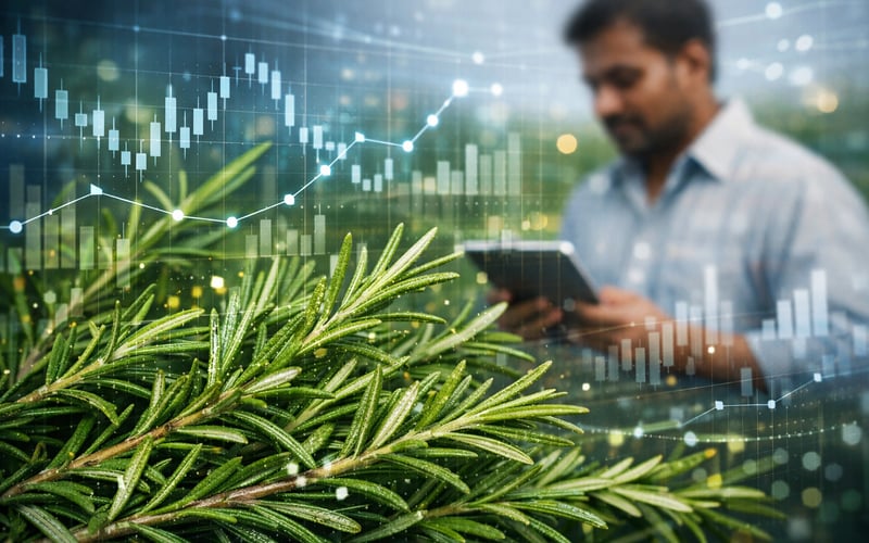 Indian Organic Rosemary Prices Hold Steady as Monsoon Revives Kharif Outlook