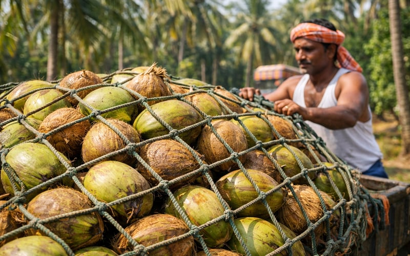 India’s Coconut Shell Squeeze Meets Cheaper Chinese Carbon