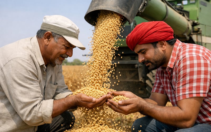 भारत में सोयाबीन बुवाई में झटका: गुजरात पिछड़ रहा, लेकिन कीमतें मजबूत